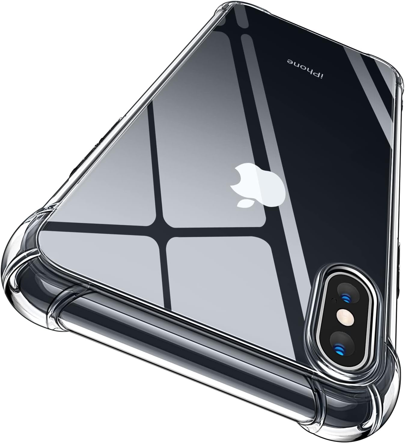 CANSHN Crystal Clear Case Compatible with iPhone X/XS, Non-Yellowing Shockproof Protective Phone Case Slim Thin, 5.8 inch