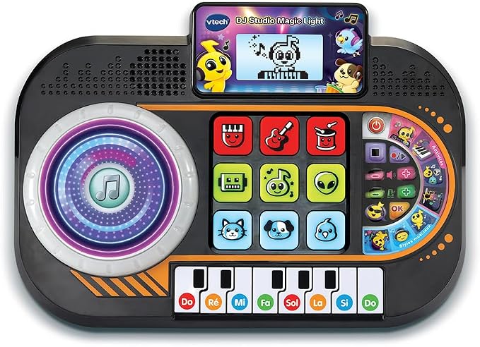 VTech - DJ Studio Magic Light, Platino DJ Infantil, Mesa mezcladora Junior…