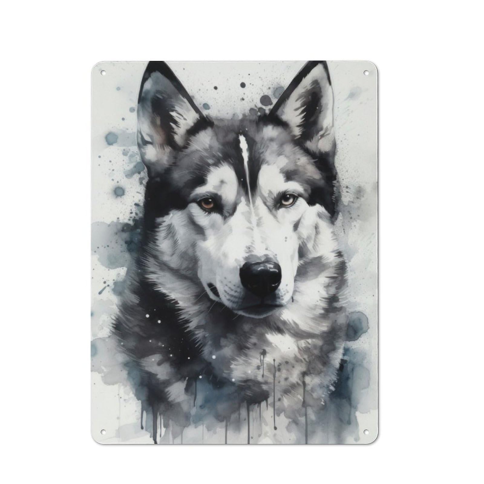 Junmoney Siberian Husky Dog Beauty Retro Metal Wall Sign 40X30cm With For Bar Or Restaurant, A Housewarming Gift For Hospitality Decor Collectors