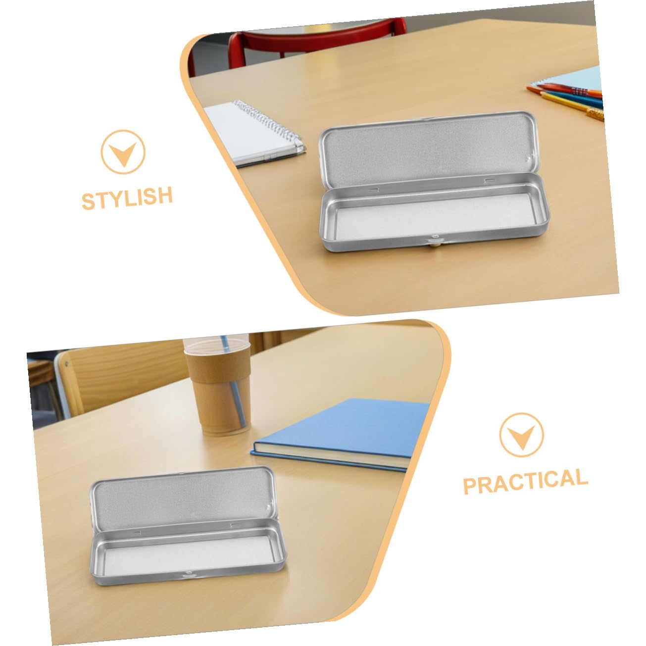 Mobestech 8 pezzi Scatola Portapenne Rettangolare in Metallo Organizer Singolo Astuccio Scuola Resistente e Protettivo per Cancelleria Design Moderno e Robusto
