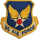 United States Air Force USAF Shield Embroidered Patch, with Iron-On Adhesive