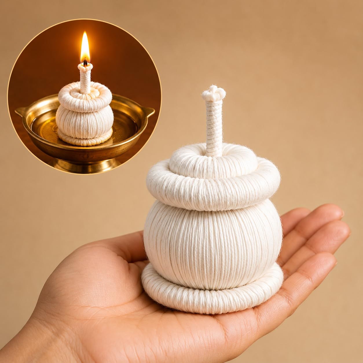 PRAJAMACH Sava Lakh Diya Batti, Pure Cotton Handmade Puja Wicks, Smokeless, Long Lasting Flame, for Daily Pooja and Festivals (Pack of 1 Piece)-image-37