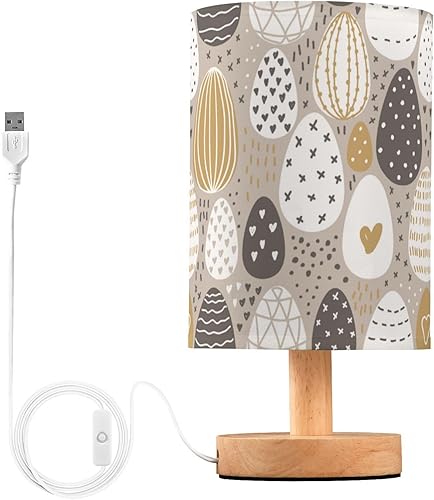 Cute Easter Eggs Table Lamps Travel Night Light with Plug Table Lamp for Kids Candlestick Farmhouse Bedroom