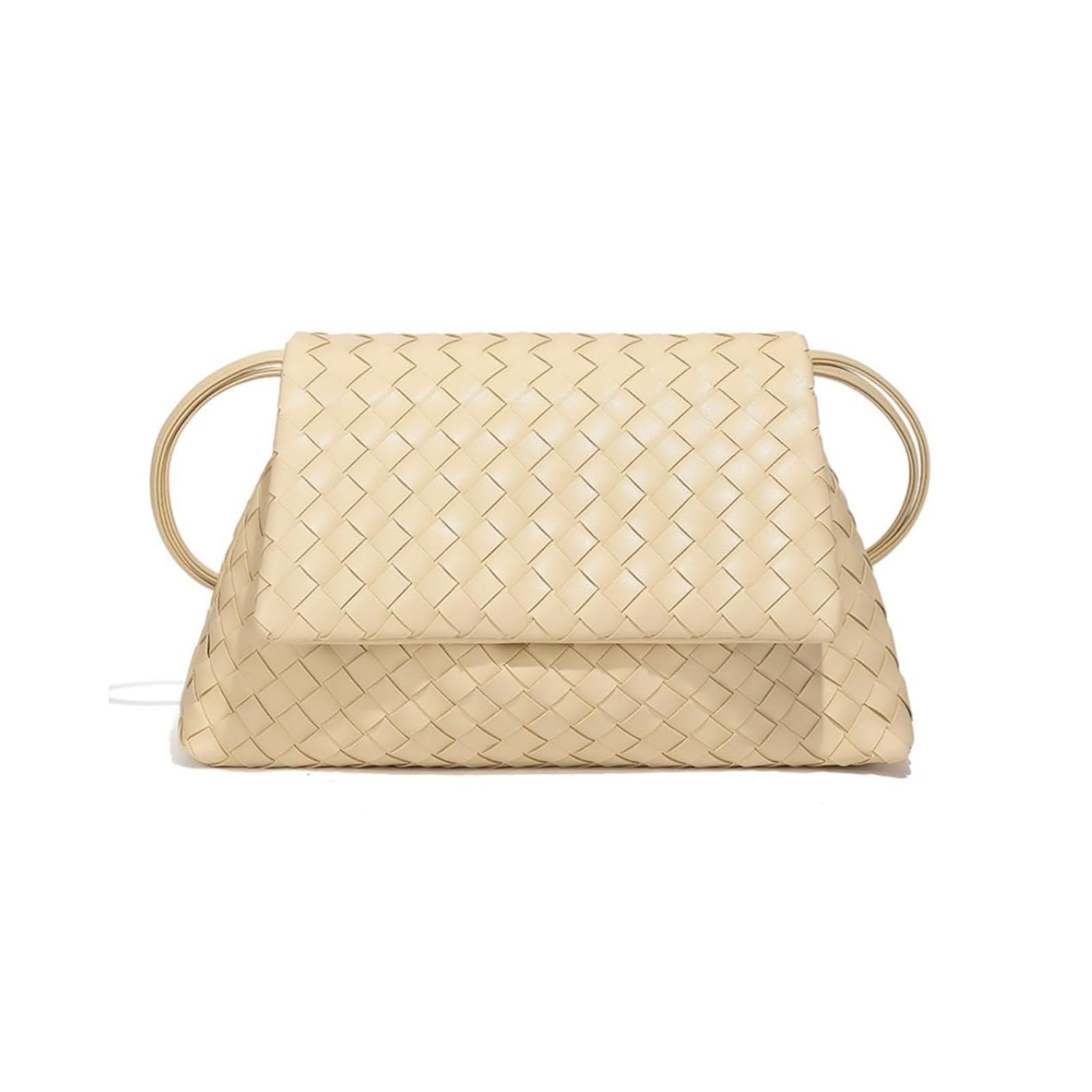 Borsa Hobo Intrecciata Per Donna in PU, Borsa A Spalla Con Patta Magnetica, Tracolla Regolabile Grande Capacità Per Uso Quotidiano Lavoro E Shopping