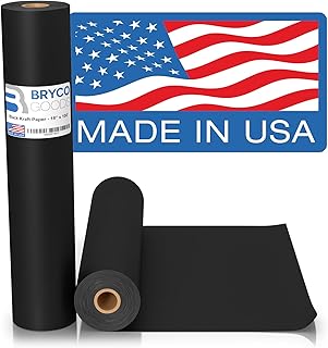 Black Kraft Arts and Crafts Paper Roll - 18" x 100' - Ideal for Paints, Wall Art, Easel Paper, Fadeless Bulletin Board Paper, Gift Wrapping Paper, Halloween Decorations, Kids Crafts - Made in USA