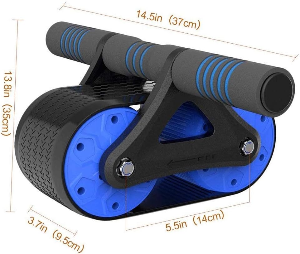 Abdominal Muscle Wheel, Core Abdominal Muscle Workout Fitness Equipment with Knee Pad Mat, with Automatic Rebound Assistance And Resistance Springs