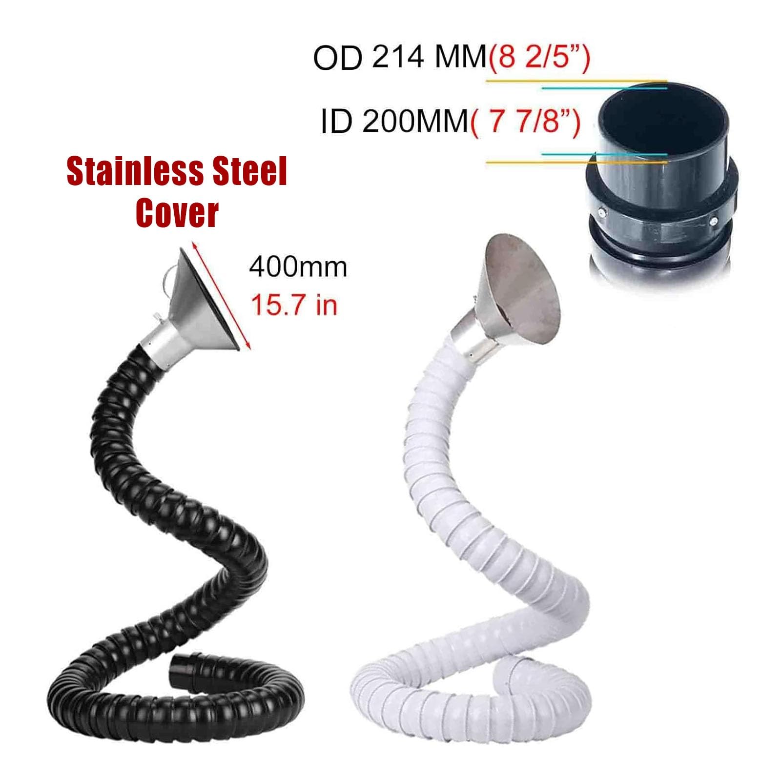 Manguera Flexible articulada de 360° para extracción de Aire, Soldadura, eliminación de Humos y extracción de Gases, 200 mm de diámetro, Manguera Industrial Duradera.