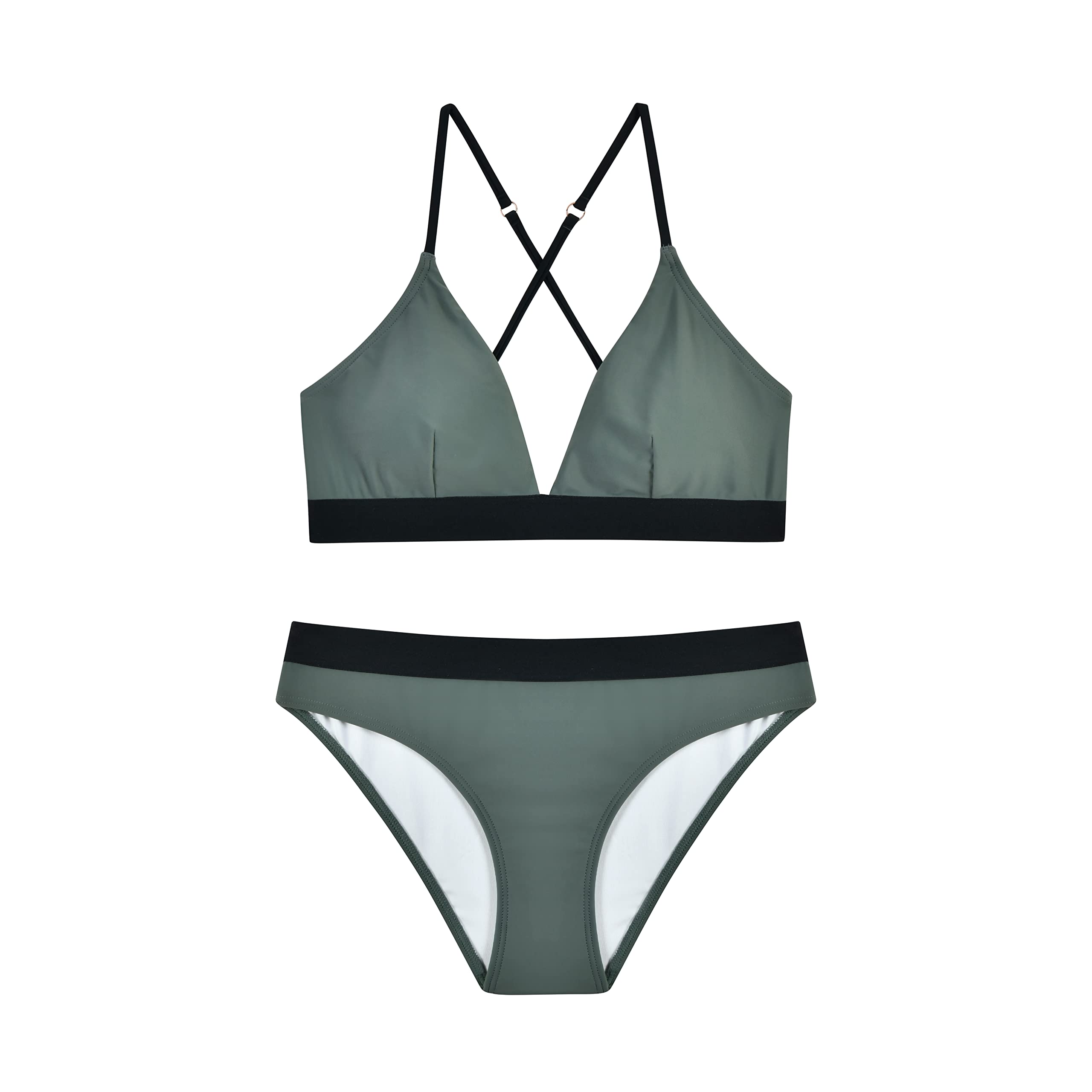 Damen Bikini Set, Triangel, breites Unterbrustband, Bademode, Badeanzug