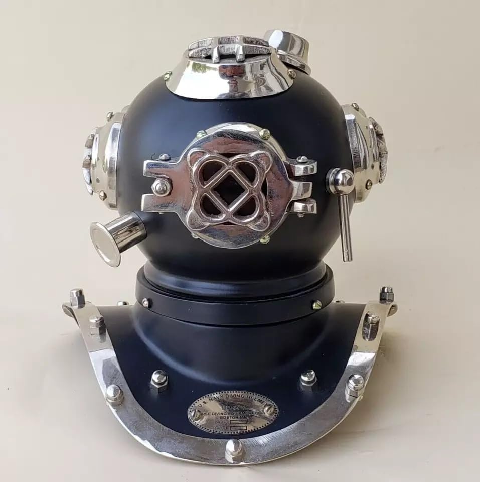 Generic Mini diving helmet 8"" Divers Marine Vintage Replica Scuba Helmet Black Show Case nautical gift item, Retro Cop