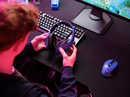 Trust Gaming GXT 415B Zirox Hafif Oyun Kulaklığı, 50 mm Sürücülü PC, Xbox, PS4, PS5, Anahtar, Mobil, 3,5 mm Ses Jakı, 2 m Kablo, Kulak Üstü Mikrofonlu Kulaklık, Mavi - Görsel 3