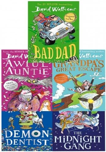 David Walliams Series 2-5 Books Set (Midnight Gang, Bad Dad, Grandpas Great Escape, Awful Auntie, Demon Dentist)