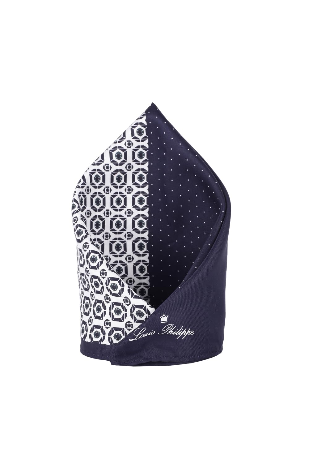 louis philippe Polyester Blend Men's Navy Print Party Formal Pocket Square, Free Size-picture-35