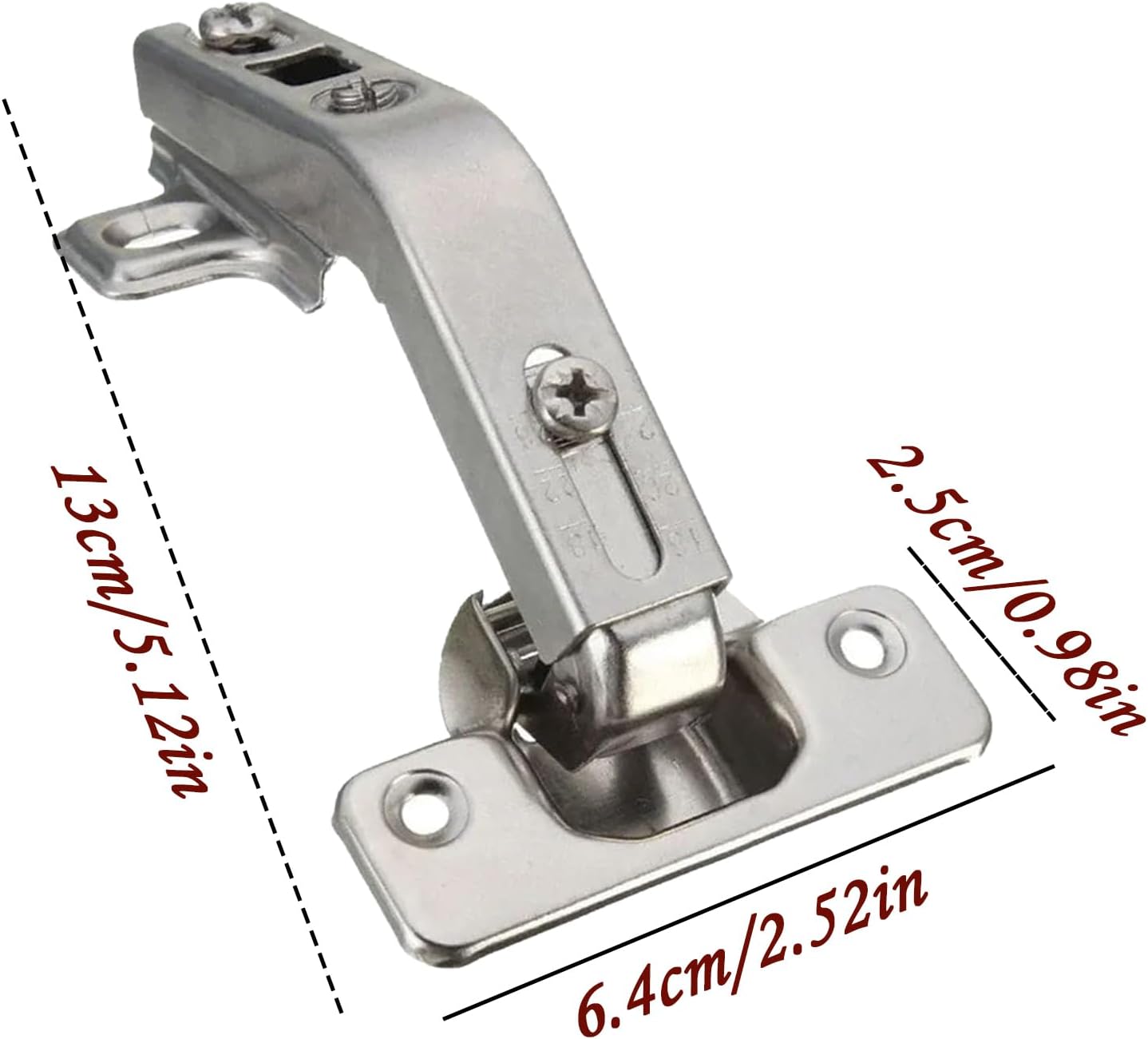 Concealed Cabinet Hinge, Closet Door Soft Close, 2.52x5.12x1.18 Inches Hardware with 135 Degree Opening, Furniture Hinge, Door Accessory with Sturdy Metal, Home Improvement Tool for RV Pantry