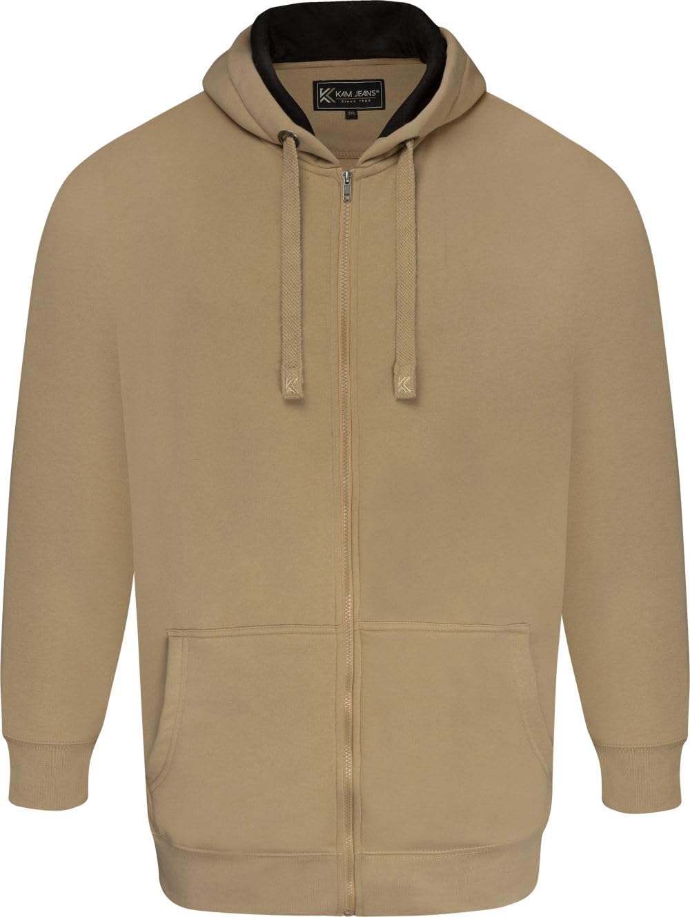 Kam Men's Stone Fleece Hoodie Full Zip Up Long Sleeve Hood Pocketed Drawstring 2XL-8Xl (Uk, Alpha, 6XL, Plus, Regular, )