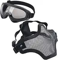 Máscara Airsoft, conjunto de caveira de malha com óculos (1 pacote com BBS incluído, 80 peças)