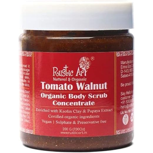 Rustic Art Tomato Walnut Body Scrub 200g