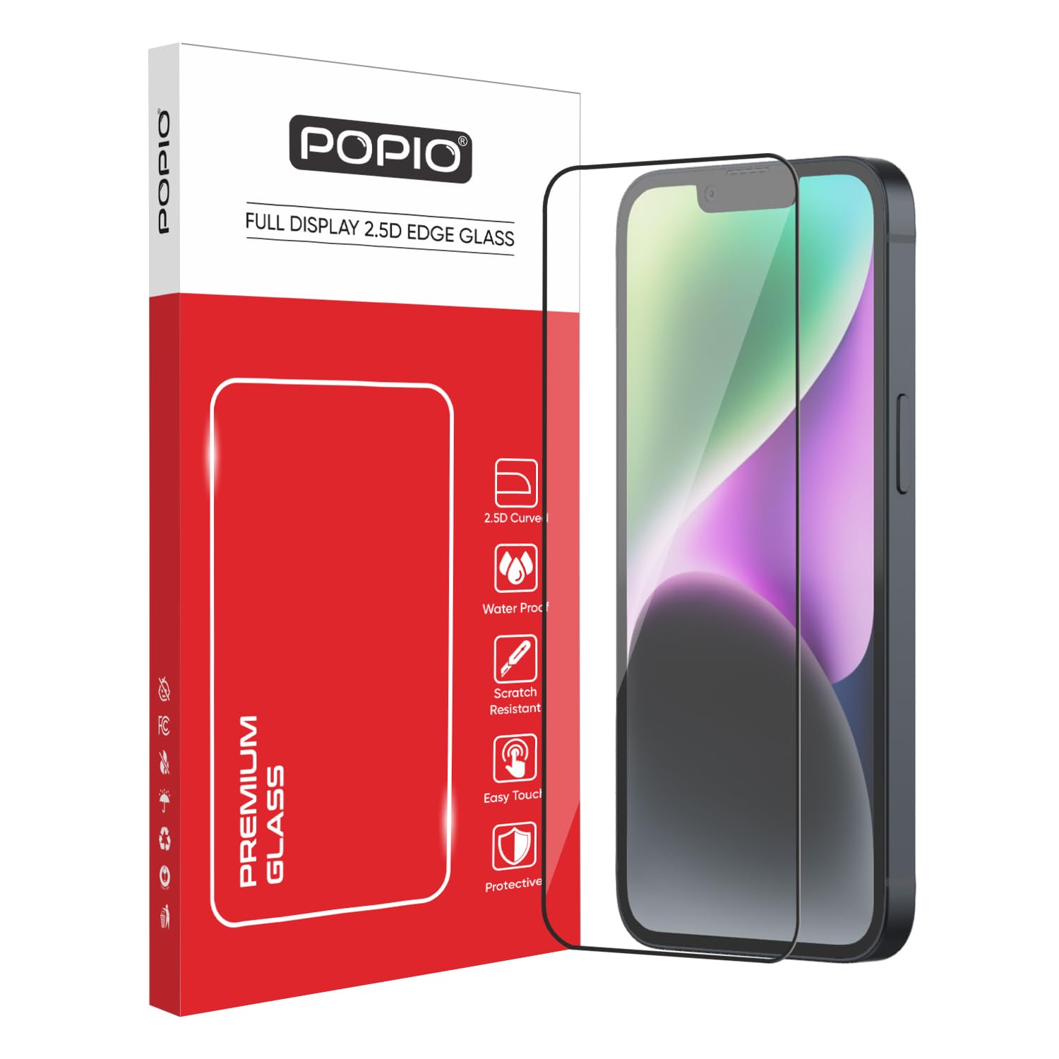 POPIO Military-Grade Gorilla Tempered Glass For iPhone 13/13 Pro / 14 / 16e | 9H Hardness, Edge-to-Edge, Bubble-Free