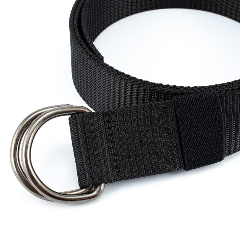 Casual Nylon Belts for Mens Women, Adjustable Double D-Ring Buckle Slide Carry Web Belt4