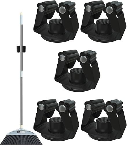 Soporte magnético para escoba de trapeador, soporte magnético de acero sin perforación, soporte magnético para herramientas de garaje, soporte