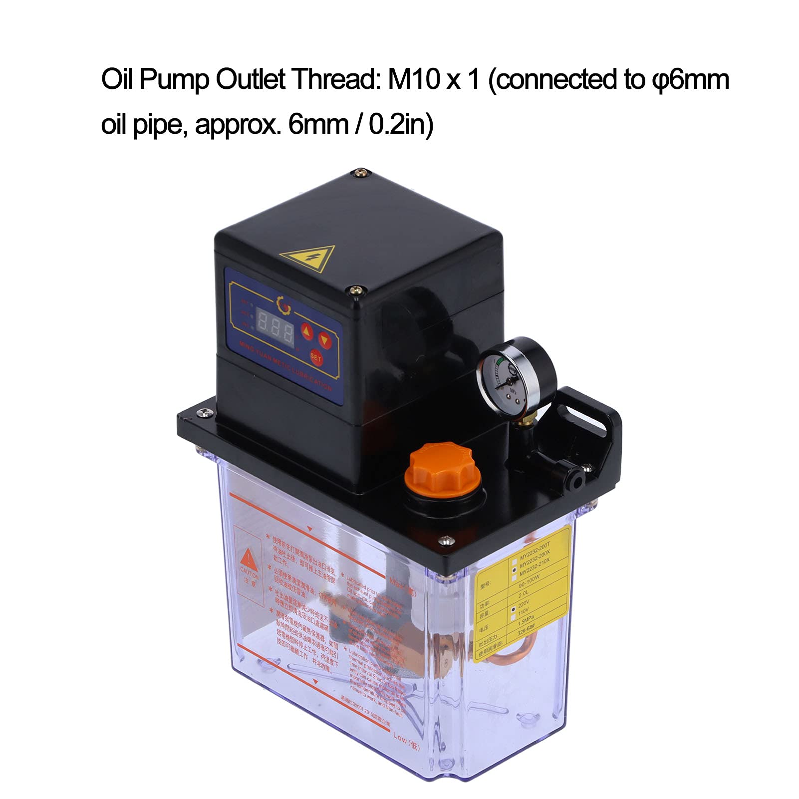 Bomba de Lubricación Bomba de Aceite Digital Automática de Lubricación Eficiente para Máquinas CNC 220V Aleación de Aluminio 2.0L