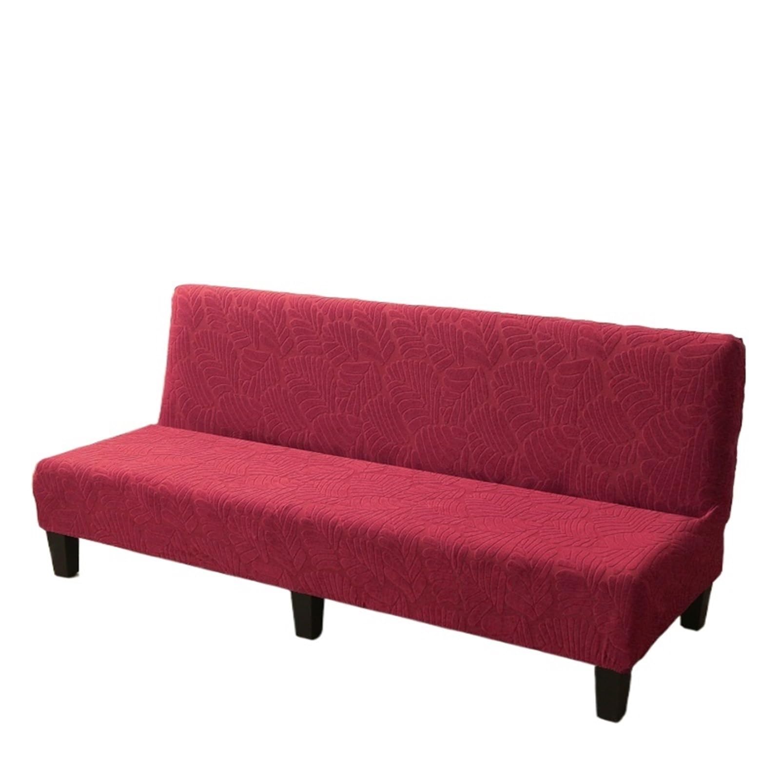 GCYEIDMA Armless Sofa Slipcover Armless Sofa Bed Cover Stretch Jacquard Futon Covers Spandex Dustproof Furniture Protector(Color 2,L)