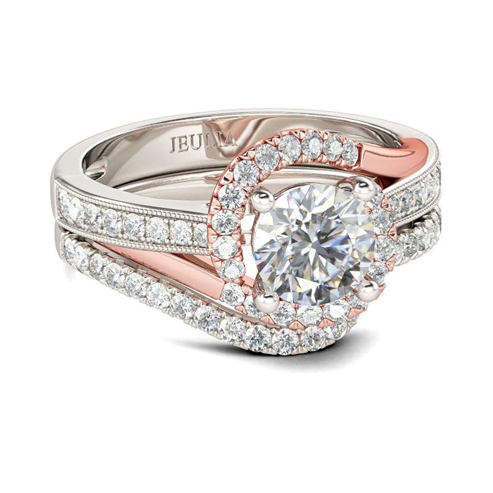 Jeuliaリング Amazon.com: Jeulia Split Shank Halo Diamond Engagement Ring