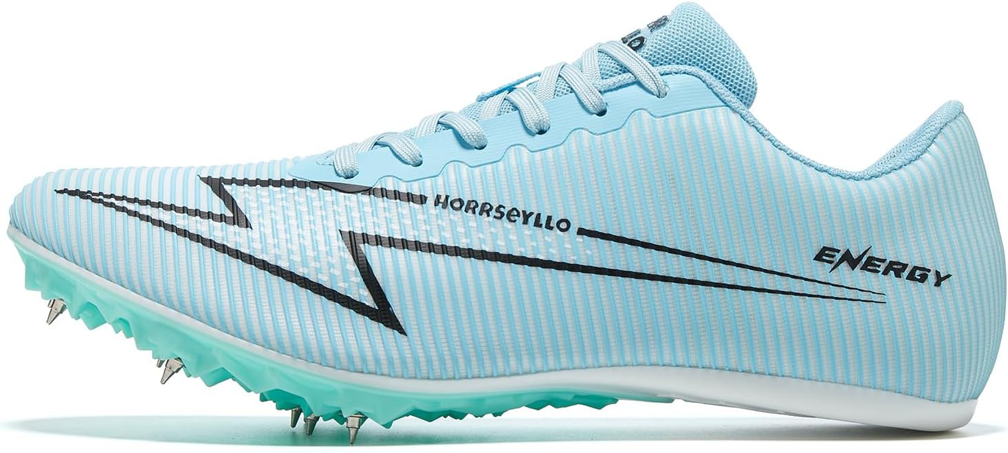 HORRSEYLLO Men's Track and Field Shoes Women's Lightweight Metal Spikes for Athletics Sprint and Jump