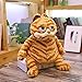 Fat Orange Plush Cat Stuffed Animals Toy,Lifelike Yellow Tabby Cat Kitty Toy for Boys and Girls Children Xmas Birthday Gift,11.8 Inches (Stupid cat)