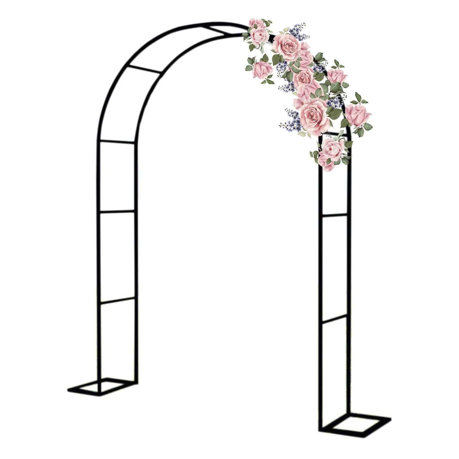 Espaldera Ancha for Plantas trepadoras de Exterior Cenador de jardín Arco de rosaleda Arco de Boda Cenador Redondo for Plantas trepadoras de Exterior 230 cm de Altura Negro
