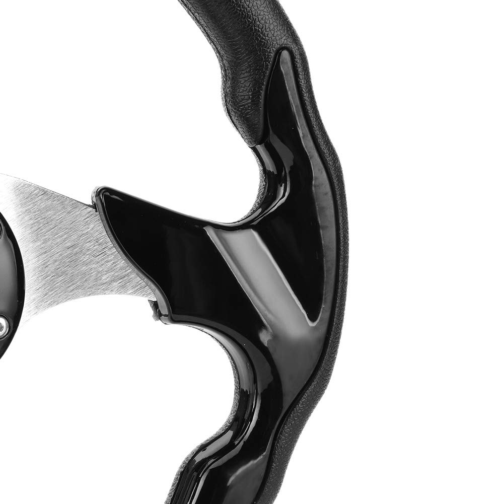 Volante per auto volante nero 320 mm / 12,5 pollici con pulsante del clacson adatto per la maggior parte dei veicoli.,volante