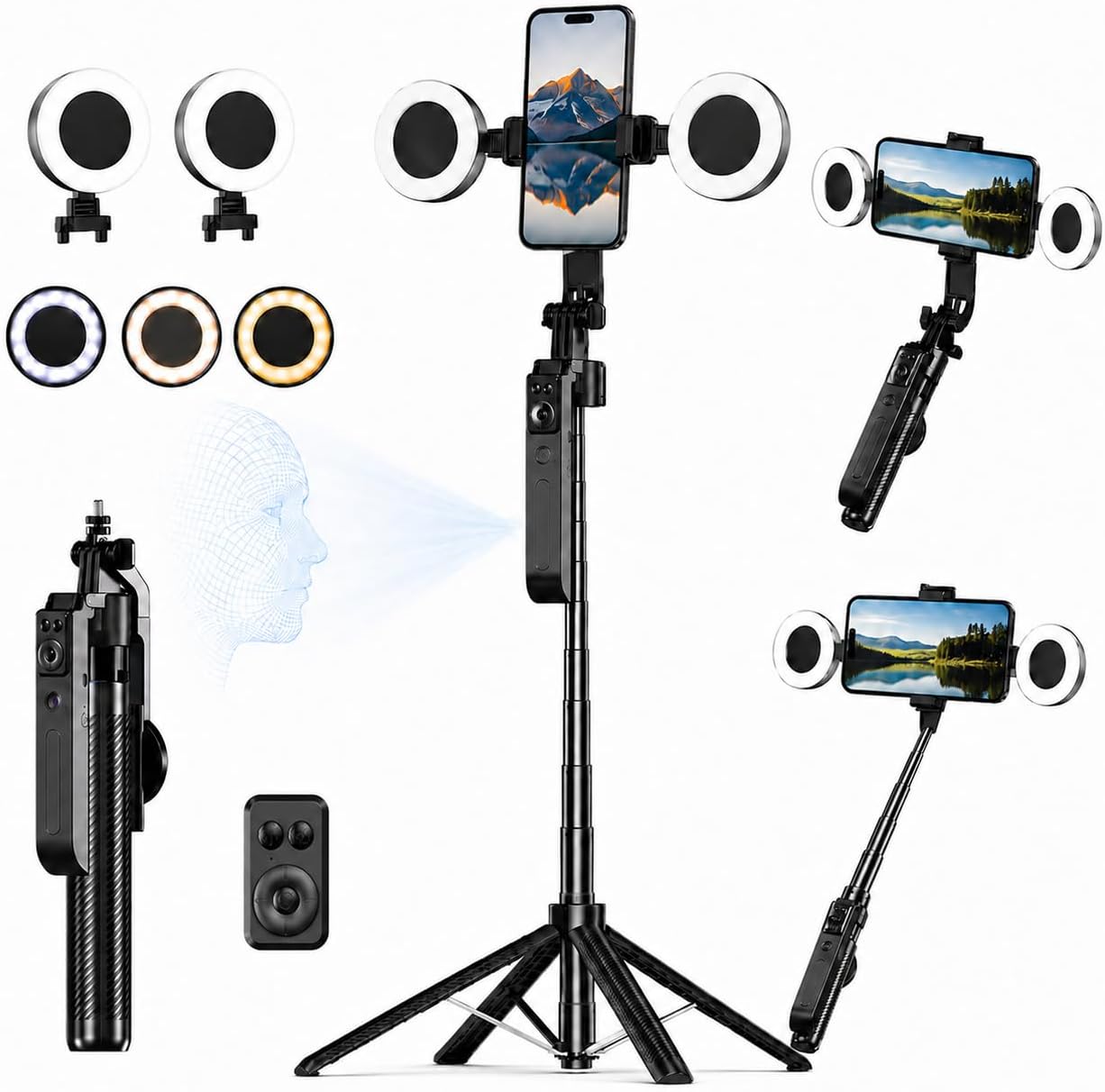 Tripod for iPhone, Black 70.9 in...