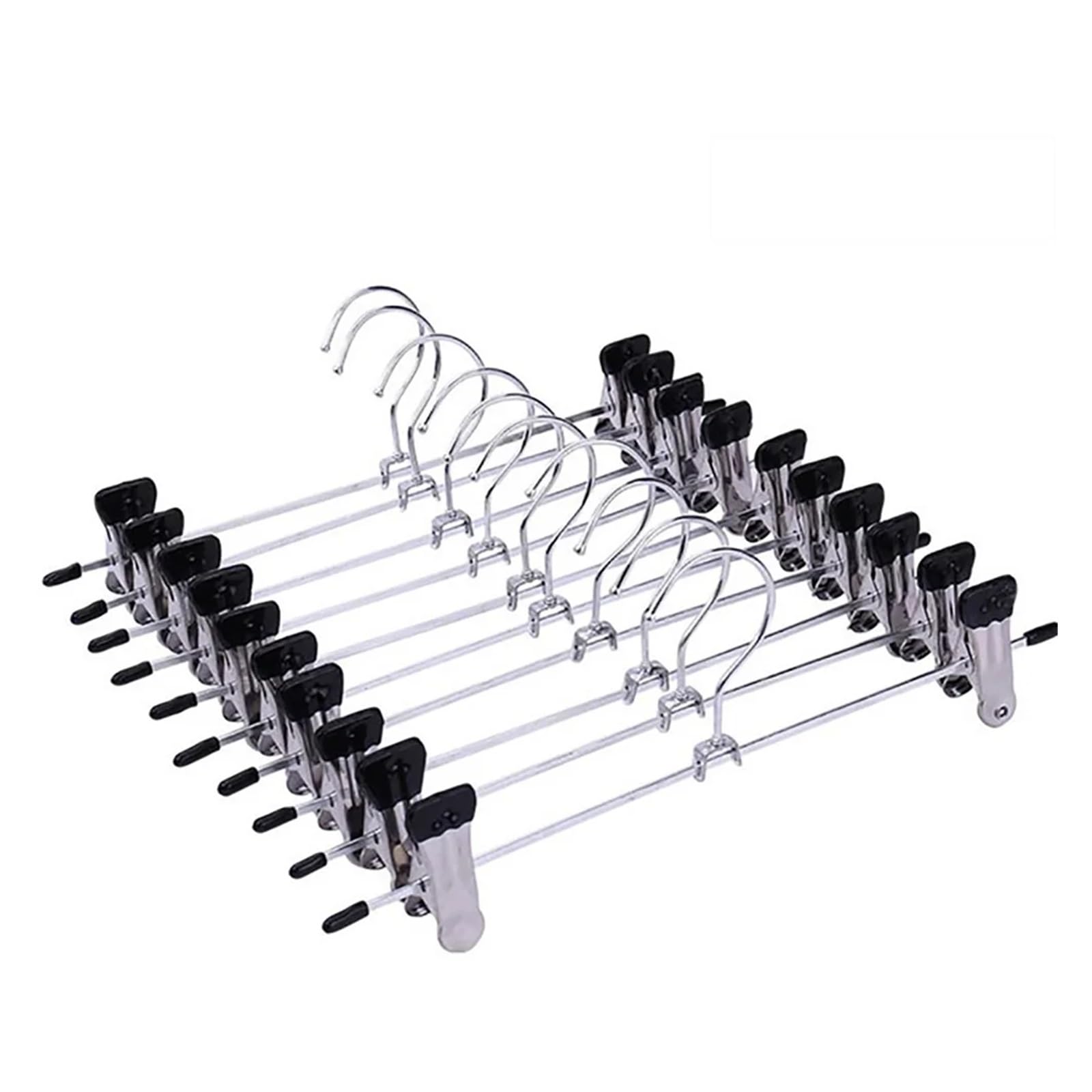 KFGISD, 10pcs Stainless Steel Clothespin Pants Clamp Non-slip Pants Hangers Practical Multi-function Creative Exquisite ，Hangers