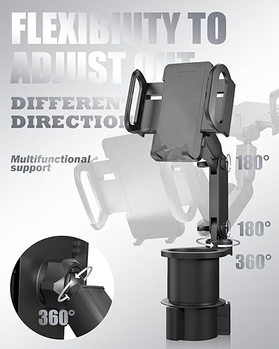 Miniatura 5 de SXhyf Nuevo expansor de portavasos para automóvil con soporte para teléfono, soportes de automóvil aptos para iPhone y teléfono inteligente, Negro -