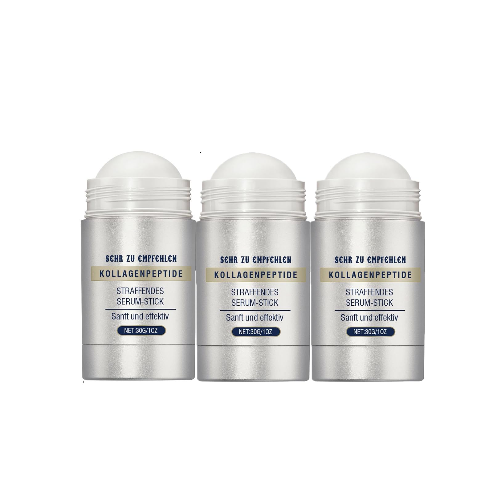 Collagen Peptide Firming Serum Stick, Firming Serum Stick, Collagen Neck Face Care Stick, Anti-Ageing Serum Stick Improves Skin Elasticity (30 g, Pack of 3)