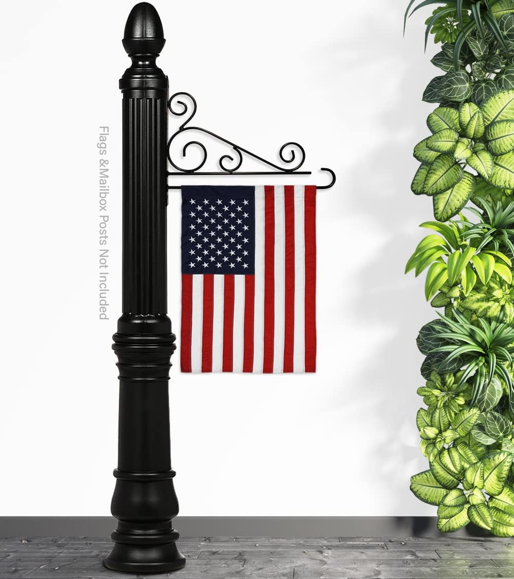 Flag Holder Wall Decor Poles For Outside House Garden Banner Stand Home Decorations Room Tapestry Door Wall Hanging Fancy Display Hanger Hardware Power Coated Decorative Gifts Flagpole Accessories 11" x 15"