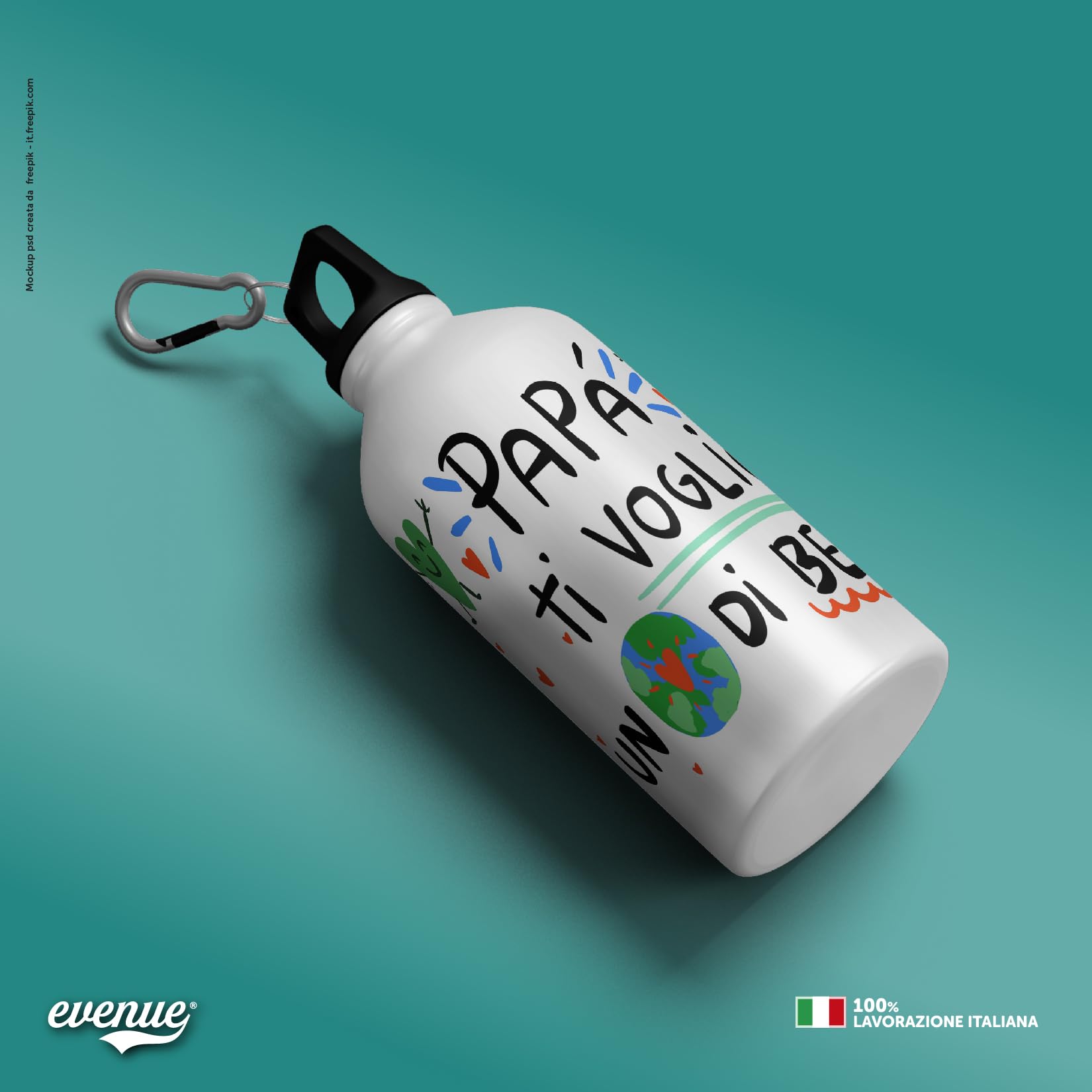 Borraccia Termica In Alluminio Personalizzata Per Festa Del Papà - Regalo Originale Per Sport, Lavoro, 500ml - Foto 4