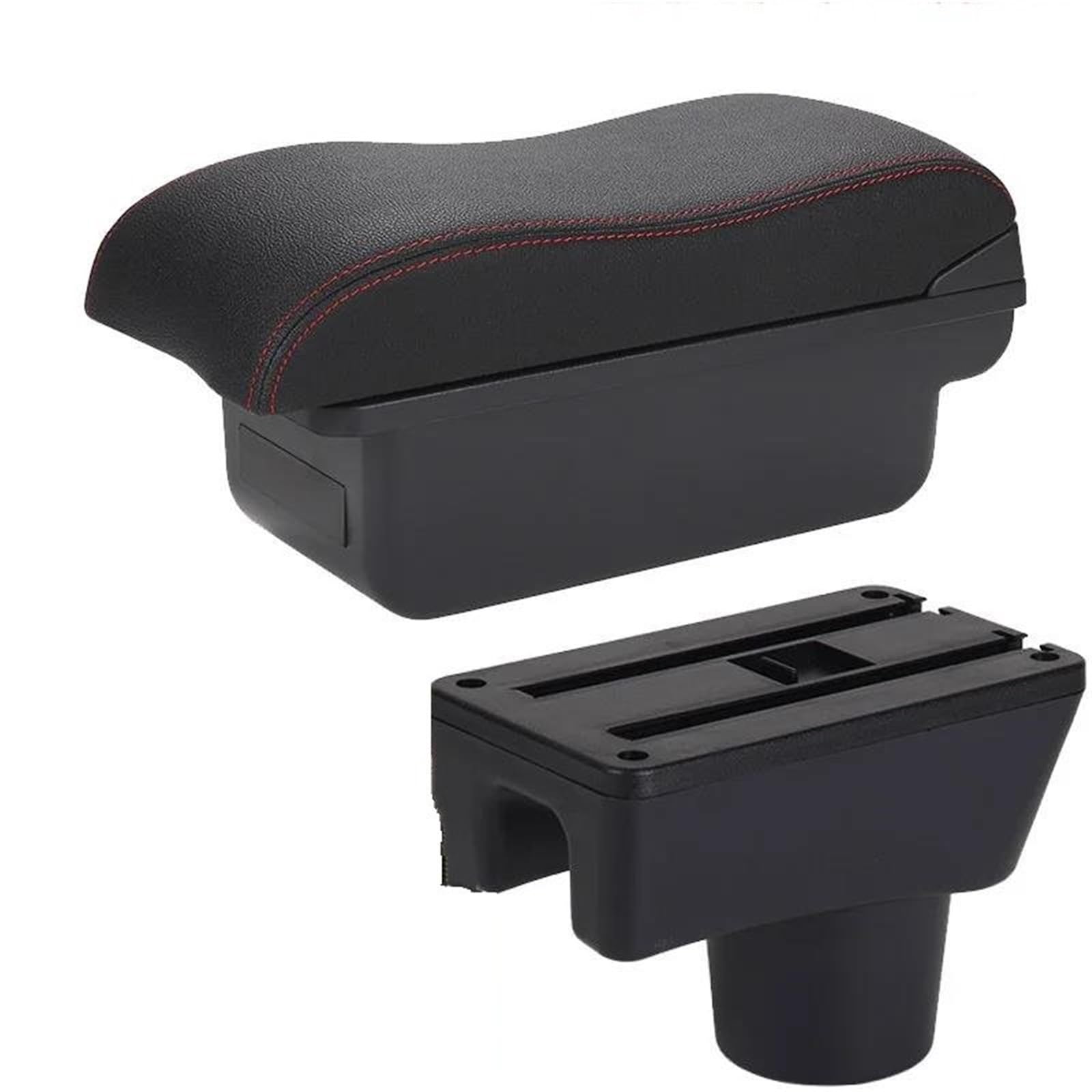Hjkdsz C1 Black Red For Mitsubishi For Attrage For Mirage For Dodge For Attitude For Space For Star 2011-2019 Car Armrest Curved Surface Box(C1 Black Red)