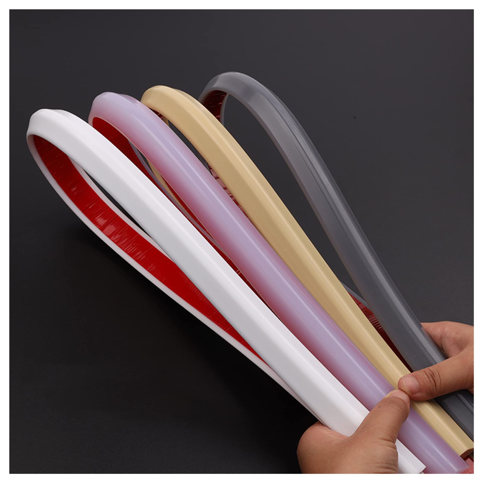 Barrera de Ducha y Sistema de Retención de Agua para el Umbral de Ducha Plegable Tiras de Tope de Agua de Silicona Flexible Ducha Presa de Puerta para Separación Húmeda y Seca(Size:300cm,Color:blanco)
