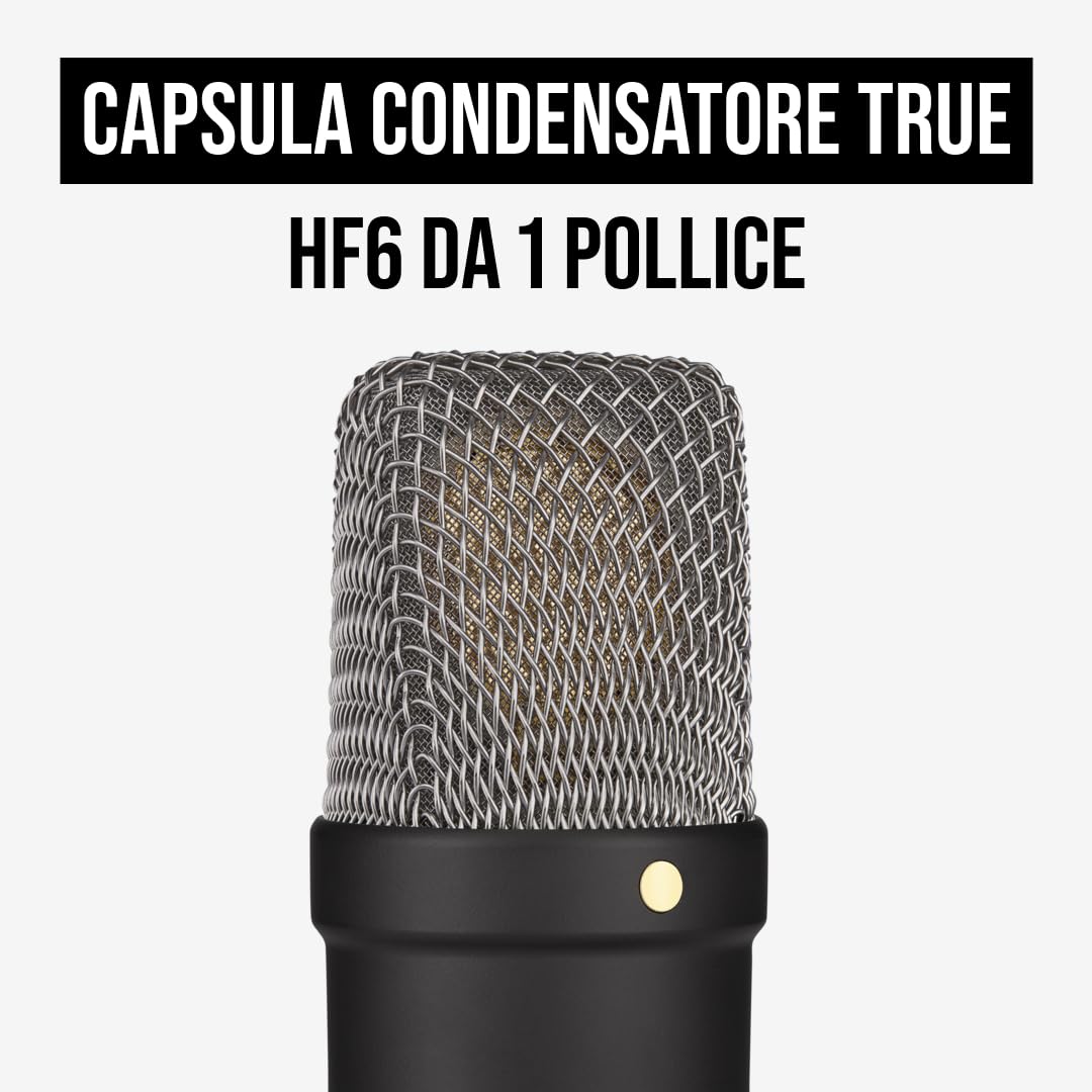 RØDE NT1 Signature Series, mikrofon kondensacyjny z dużą membraną, amortyzator, filtr pop, kabel XLR do nagrywania wokalu, streamingu i podcastów (Czarny)
