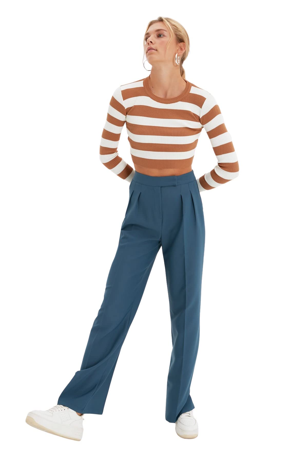 Trendyol Women Regular Waist Wide Leg Wide Leg Trousers