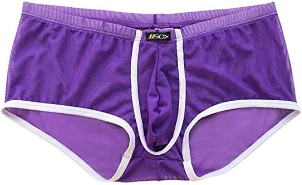 YiZYiF Men's Sexy Soft Underwear Sheer Transparent Brief Boxer Trunks Panty