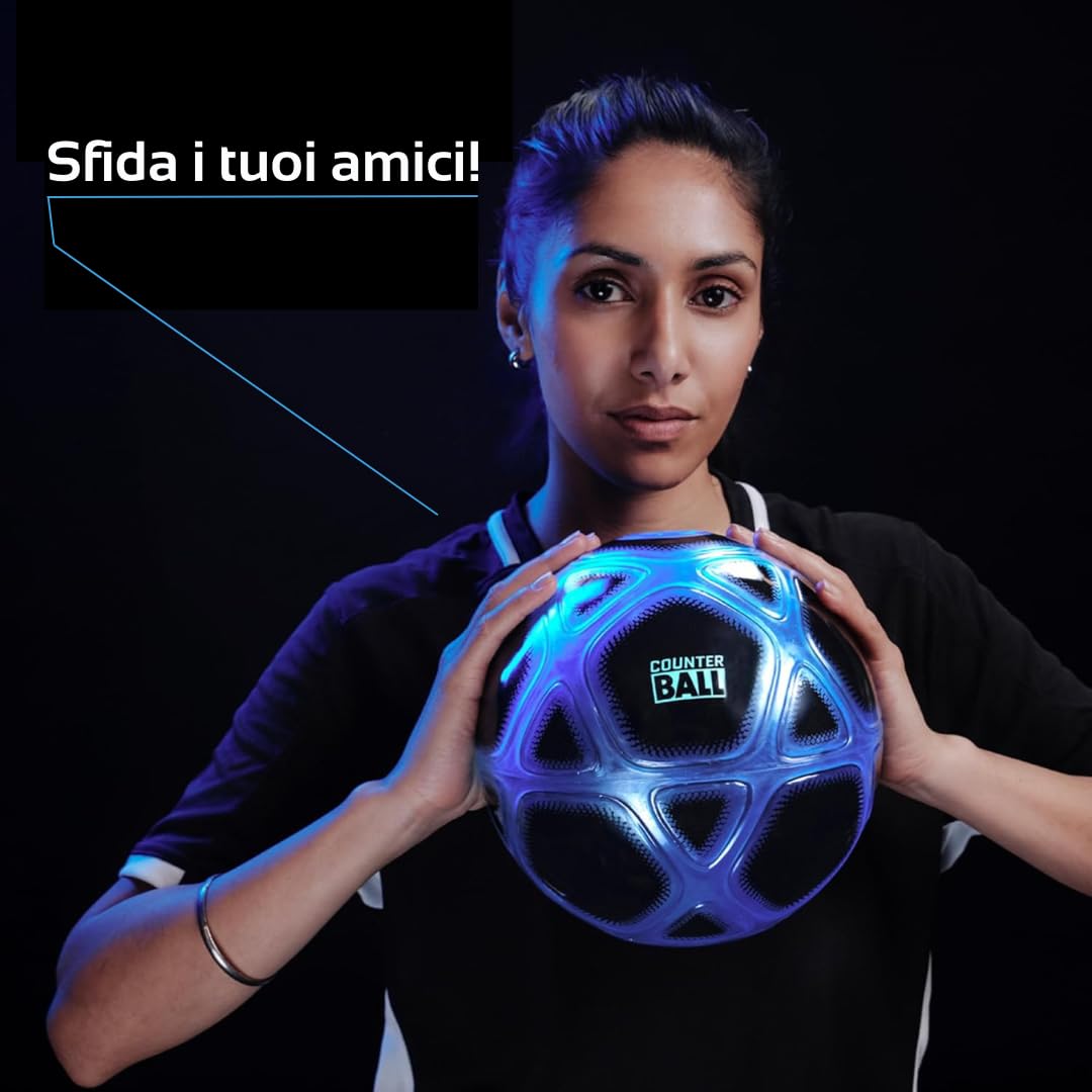 Strikesphere - Counter Ball, Entrenador Personal de Toques, Pelota con Luz y Sonidos Que te Animará y se Enciende Cada Vez Que la Toques, Desafía a Tus Amigos con el Freestyle, Famosa (MRK00000)