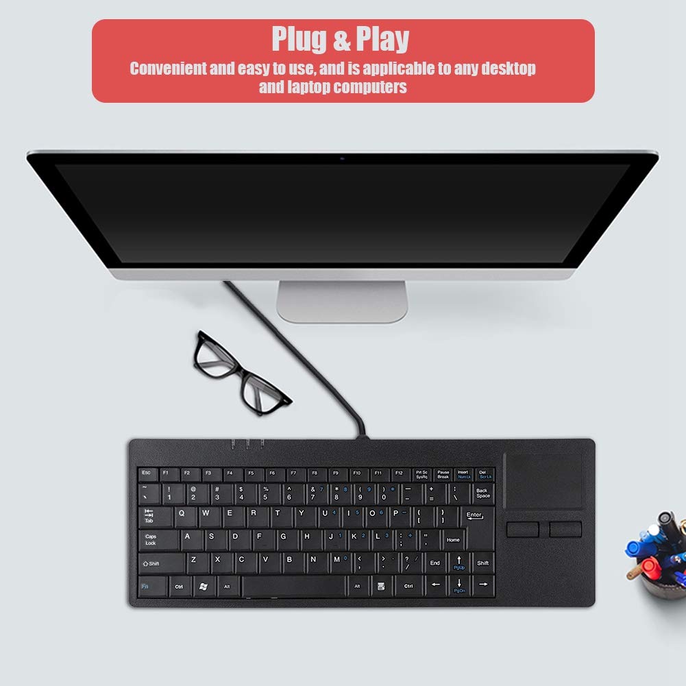Gedourain Tastiera ultrasottile, tastiera touchpad ultrasottile 82 tasti per scrivania per computer notebook PC portatile