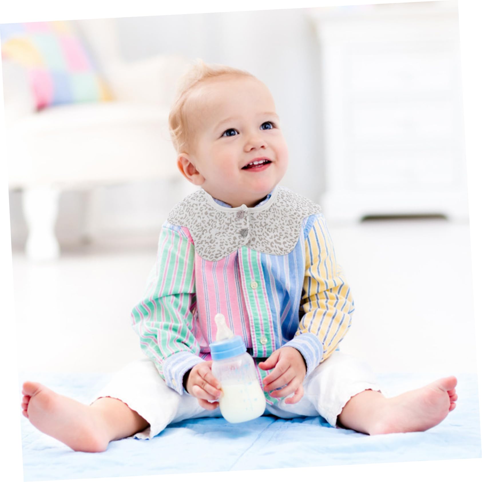 ORFOFE Bavaglini Per Neonati 5 Pezzi Bavaglino Per Lalimentazione Del Neonato Bavaglino in Cotone Per Bambini Per i in Cotone Per Bambini Lavabile in Lavatrice
