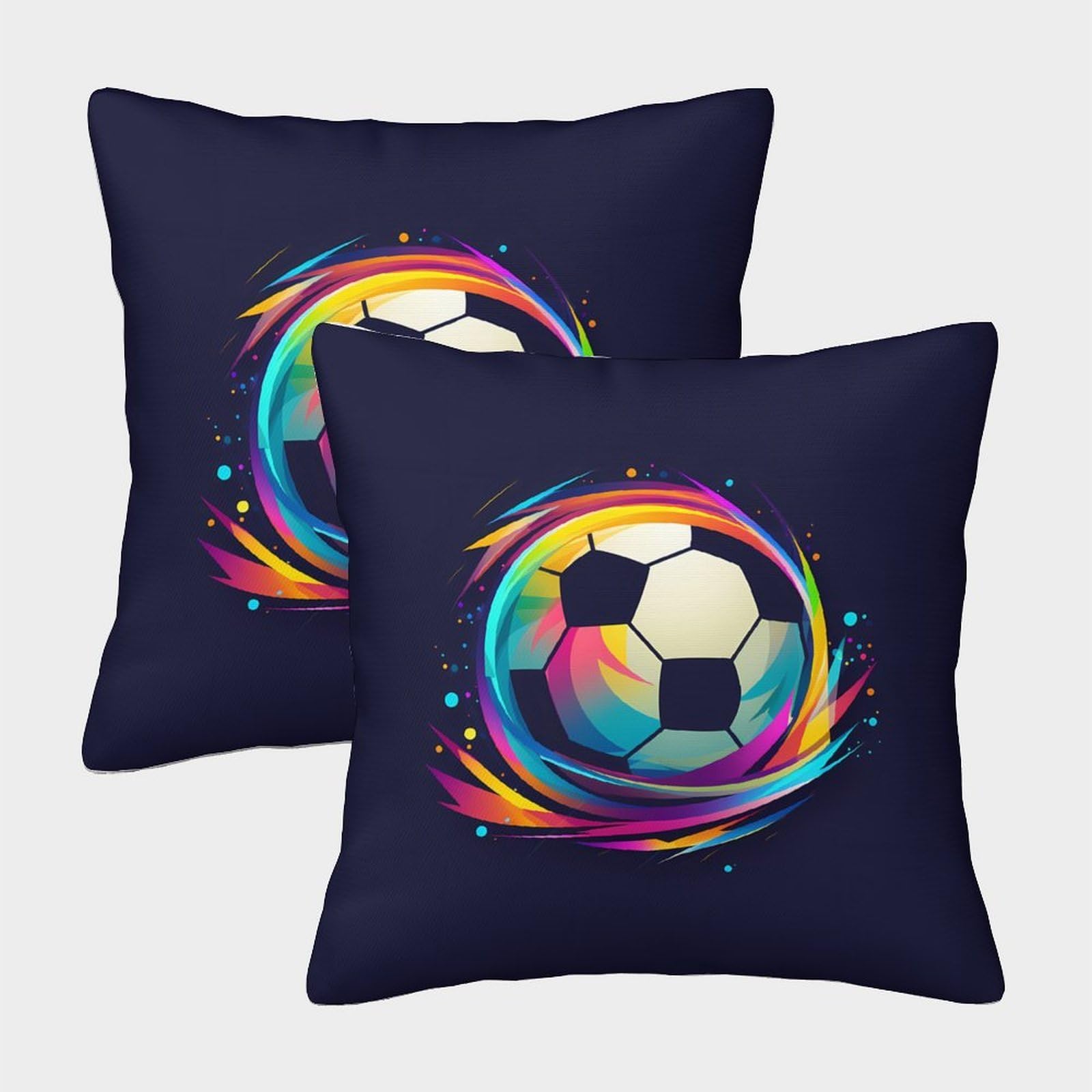 QFVANSIYO Vivid Football 3D Printed Pillowcase Microfiber Bedroom Decor Football Pillow Cover for Adults Teens Soft Breathable Washable 50x50cm