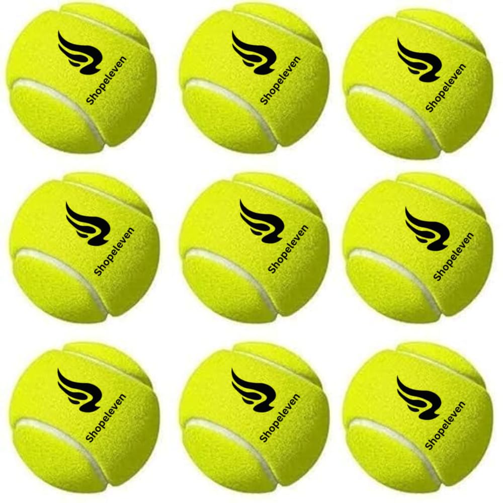 Shopeleven Standard Size Green Rubber Cricket Tennis Balls – Pack of 9, Great for Beginners and Experienced Players in Training Sessions-picture-16
