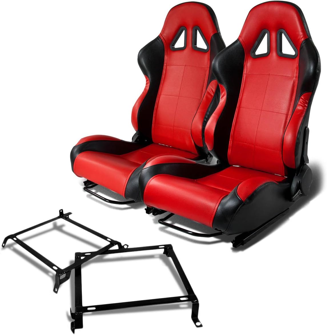 Pair of RST5BKRD Racing Seats+Mounting Bracket Compatible