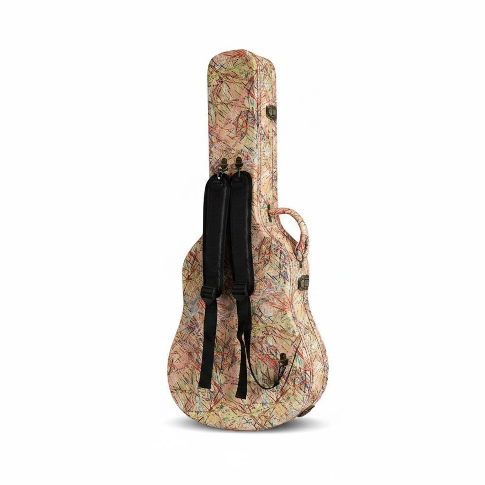 F Fityle Funda Protectora para Guitarra Clásica, Funda De Guitarra De Tela De Seda, Verde Hoja De Arce, con Correas De Hombro Dobles