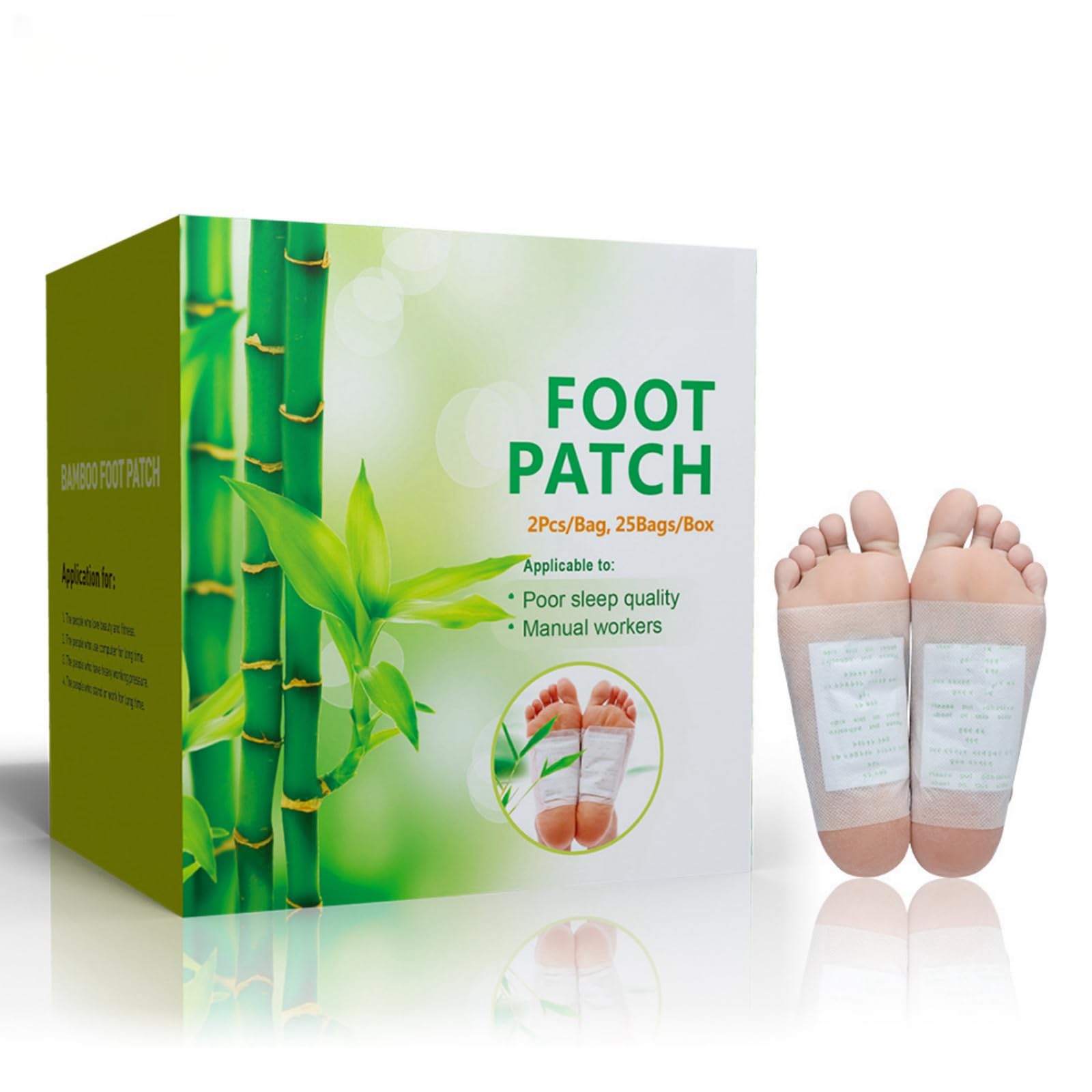 Bamboo Deep Cleansing Foot Patch, 50 Pack Detoxifying Foot Pads for Improved Sleep, Skin Cleansing, and Foot Care, Natural Ingredients for Refreshing Foot Health, Reduces Odor