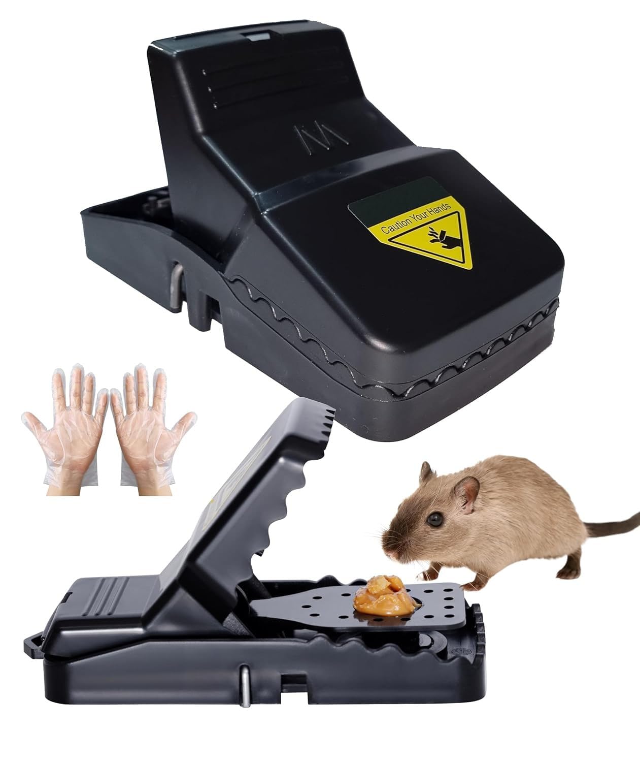 Quick Trigger Rat Trap Reusable Snap Mouse Trap Heavy Duty Rodent Trap Easy Set Humane Design Indoor & Outdoor Pest Control Black-image-25